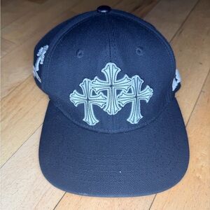 Black Three Crosses Eternity BC/AD Hat OS